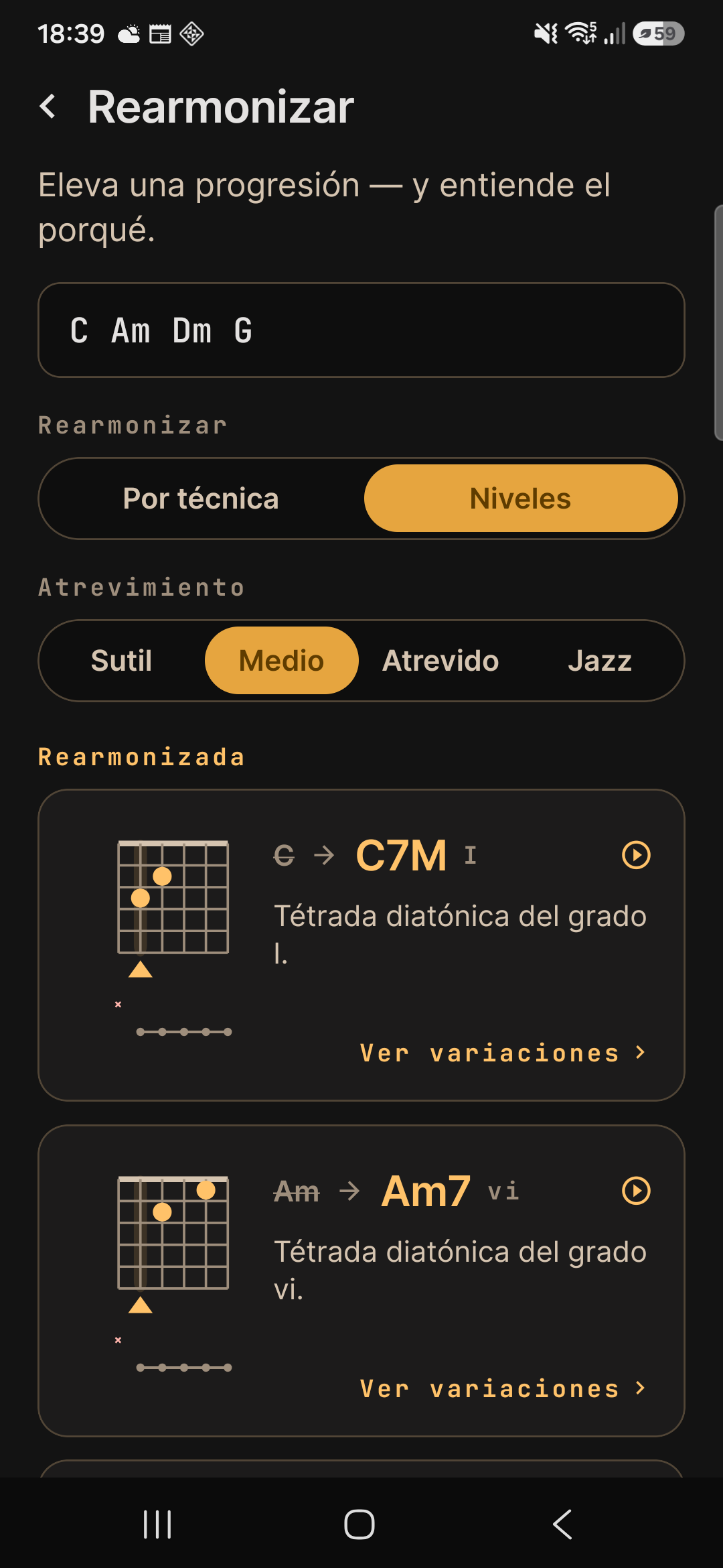 reharmonize levels